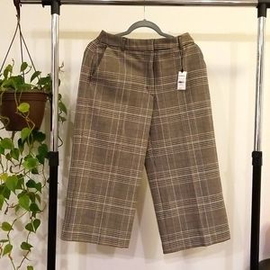 Express High Waisted Plaid Culottes